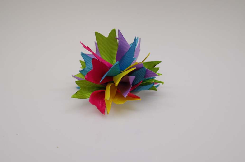 Small spike puff hair Bow with colors  Daffiadi Yellow, Copen, Apple Green, Hot Pink